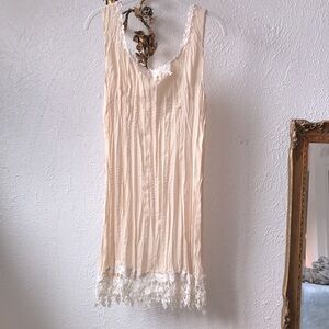 Vintage Cream Lace Trim Slip Dress